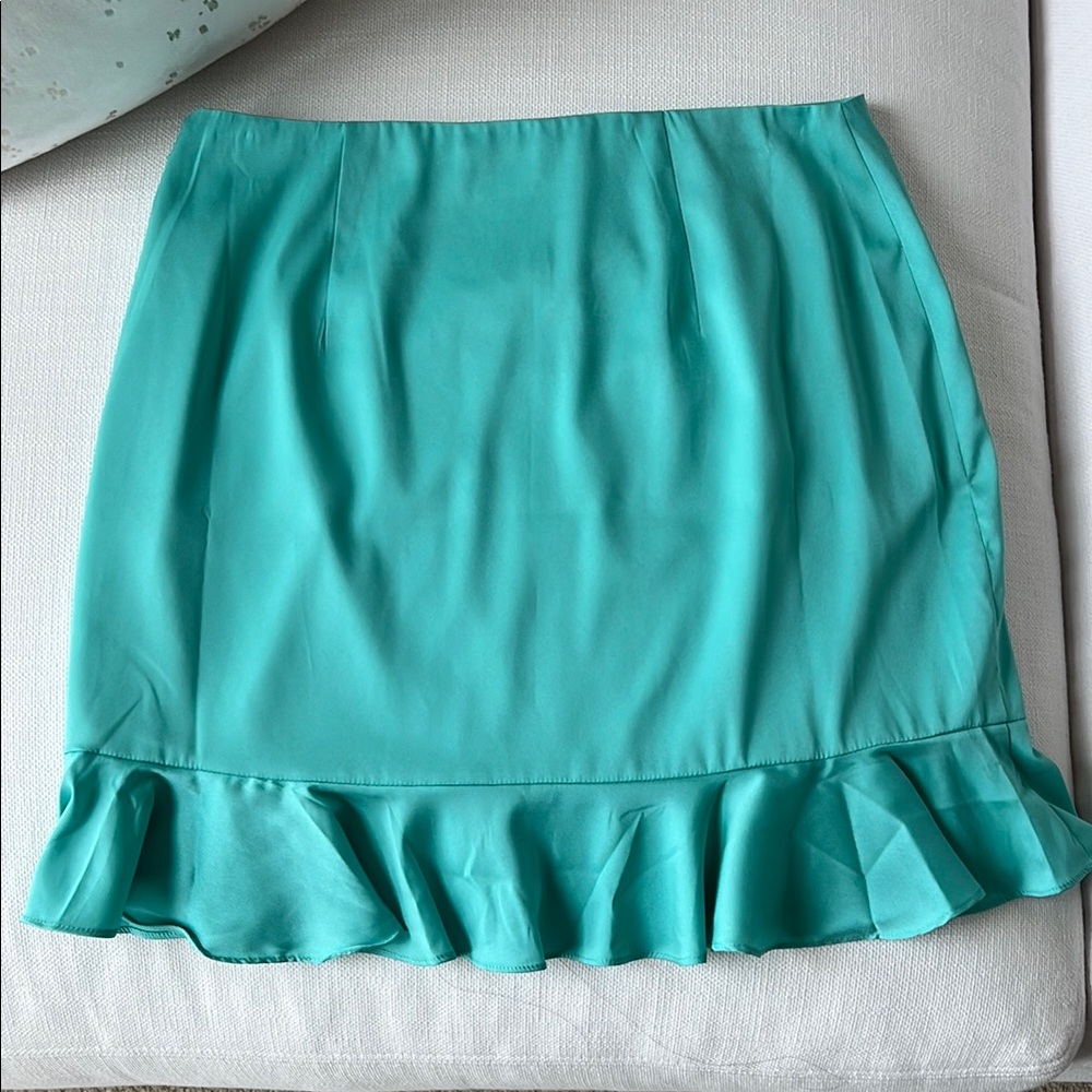 Elegant Teal Ruffle Skirt